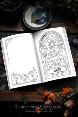 Coloring Book of Shadows: Planner for a Magical 2024