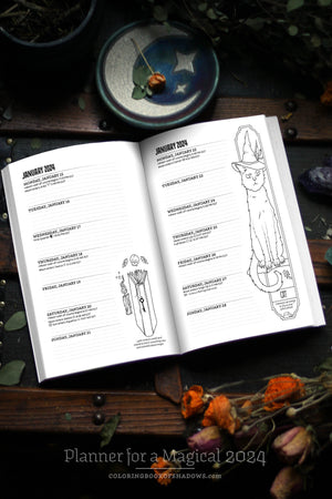 Coloring Book of Shadows: Planner for a Magical 2024