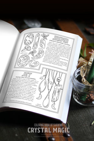 Coloring Book of Shadows: Crystal Magic (+ Bonus Fortune Teller PDF!)