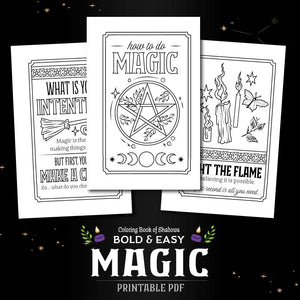 Coloring Book of Shadows: Pocket Grimoire Series: 3 PRINTABLE PDFs
