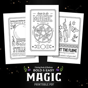 Coloring Book of Shadows: Pocket Grimoire Series: 3 PRINTABLE PDFs