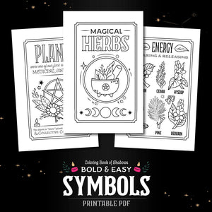 Coloring Book of Shadows: Pocket Grimoire Series: 3 PRINTABLE PDFs