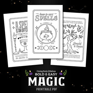 Coloring Book of Shadows: Pocket Grimoire Series: 3 PRINTABLE PDFs