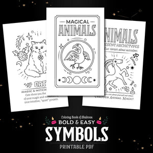 Coloring Book of Shadows: Pocket Grimoire Series: 3 PRINTABLE PDFs