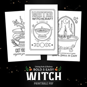 Coloring Book of Shadows: Pocket Grimoire Series: 3 PRINTABLE PDFs