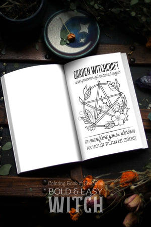 Coloring Book of Shadows: Bold and Easy WITCH