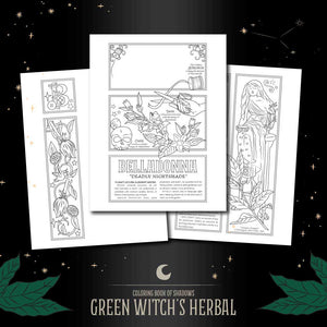 Coloring Book of Shadows: Green Witch's Herbal