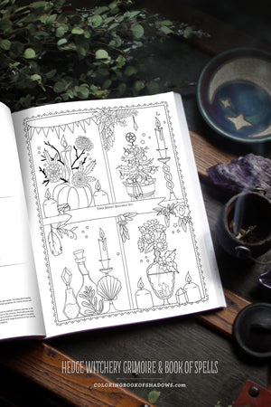 Coloring Book of Shadows: Hedge Witchery
