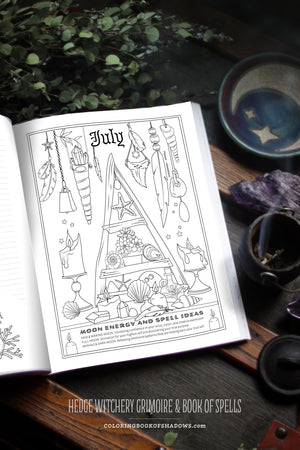 Coloring Book of Shadows: Hedge Witchery
