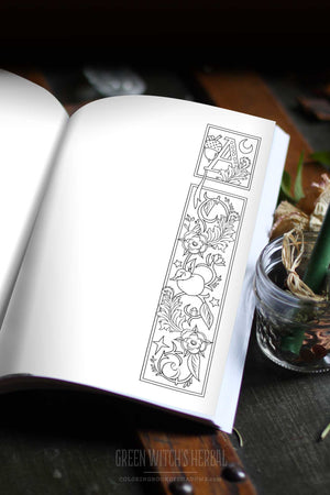 Coloring Book of Shadows: Green Witch's Herbal