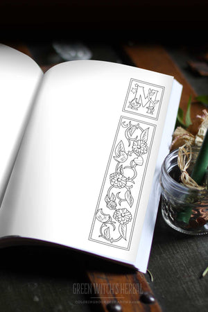 Coloring Book of Shadows: Green Witch's Herbal