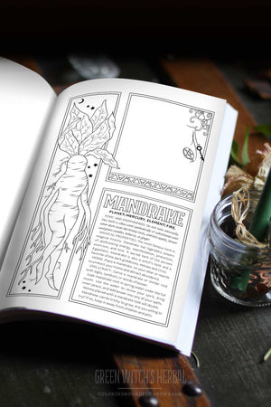 Coloring Book of Shadows: Green Witch's Herbal