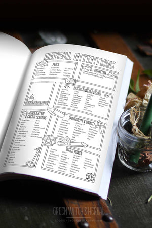 Coloring Book of Shadows: Green Witch's Herbal