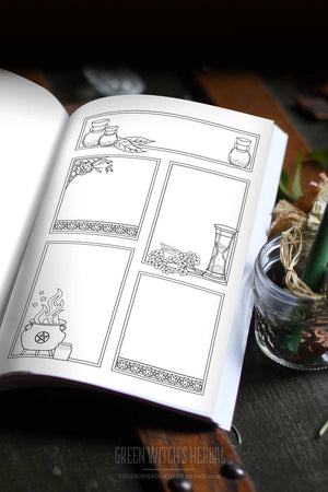 Coloring Book of Shadows: Green Witch's Herbal