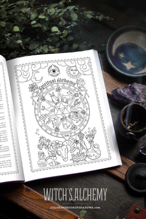 Coloring Book of Shadows: Witch's Alchemy