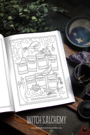 Coloring Book of Shadows: Witch's Alchemy