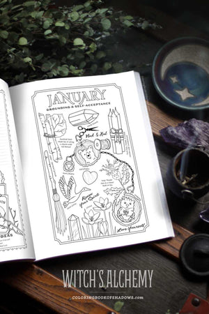 Coloring Book of Shadows: Witch's Alchemy