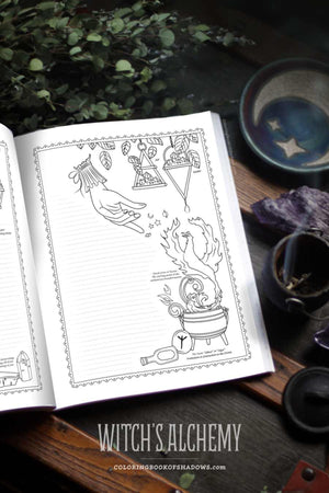 Coloring Book of Shadows: Witch's Alchemy