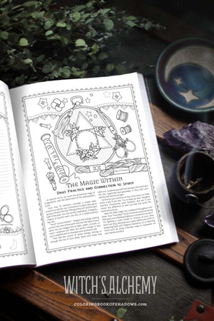 Coloring Book of Shadows: Witch's Alchemy