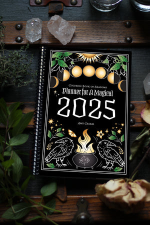 Coloring Book of Shadows: Planner for a Magical 2025 (+ Bonus Fortune Teller PDF!)