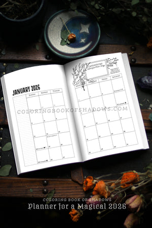 Coloring Book of Shadows: Planner for a Magical 2026