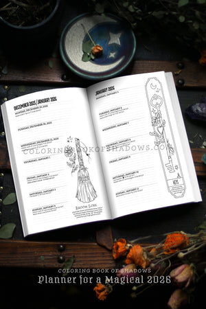 Coloring Book of Shadows: Planner for a Magical 2026