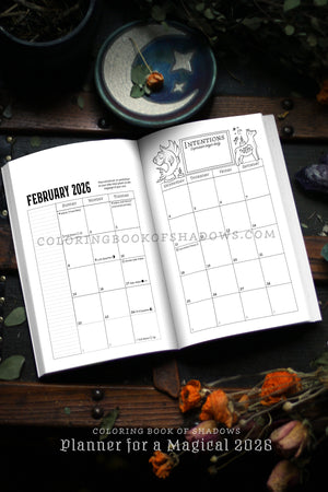Coloring Book of Shadows: Planner for a Magical 2026