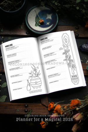 Coloring Book of Shadows: Planner for a Magical 2026