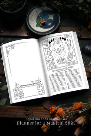 Coloring Book of Shadows: Planner for a Magical 2025 (+ Bonus Fortune Teller PDF!)