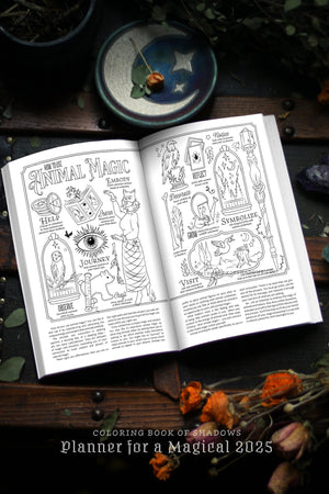 Coloring Book of Shadows: Planner for a Magical 2025 (+ Bonus Fortune Teller PDF!)