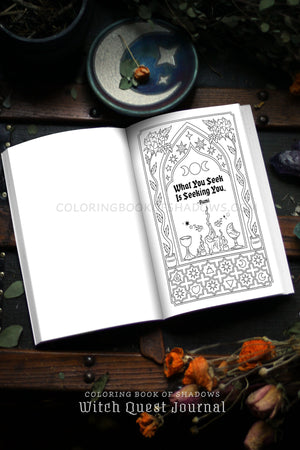 Coloring Book of Shadows: Witch Quest Journal