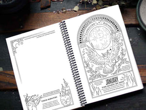 Coloring Book of Shadows: Planner for a Magical 2025 (+ Bonus Fortune Teller PDF!)