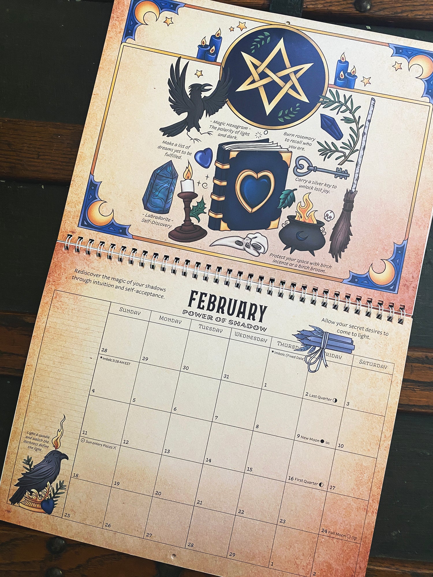 Calendar for a Magical 2024 - Coloring Book of Shadows