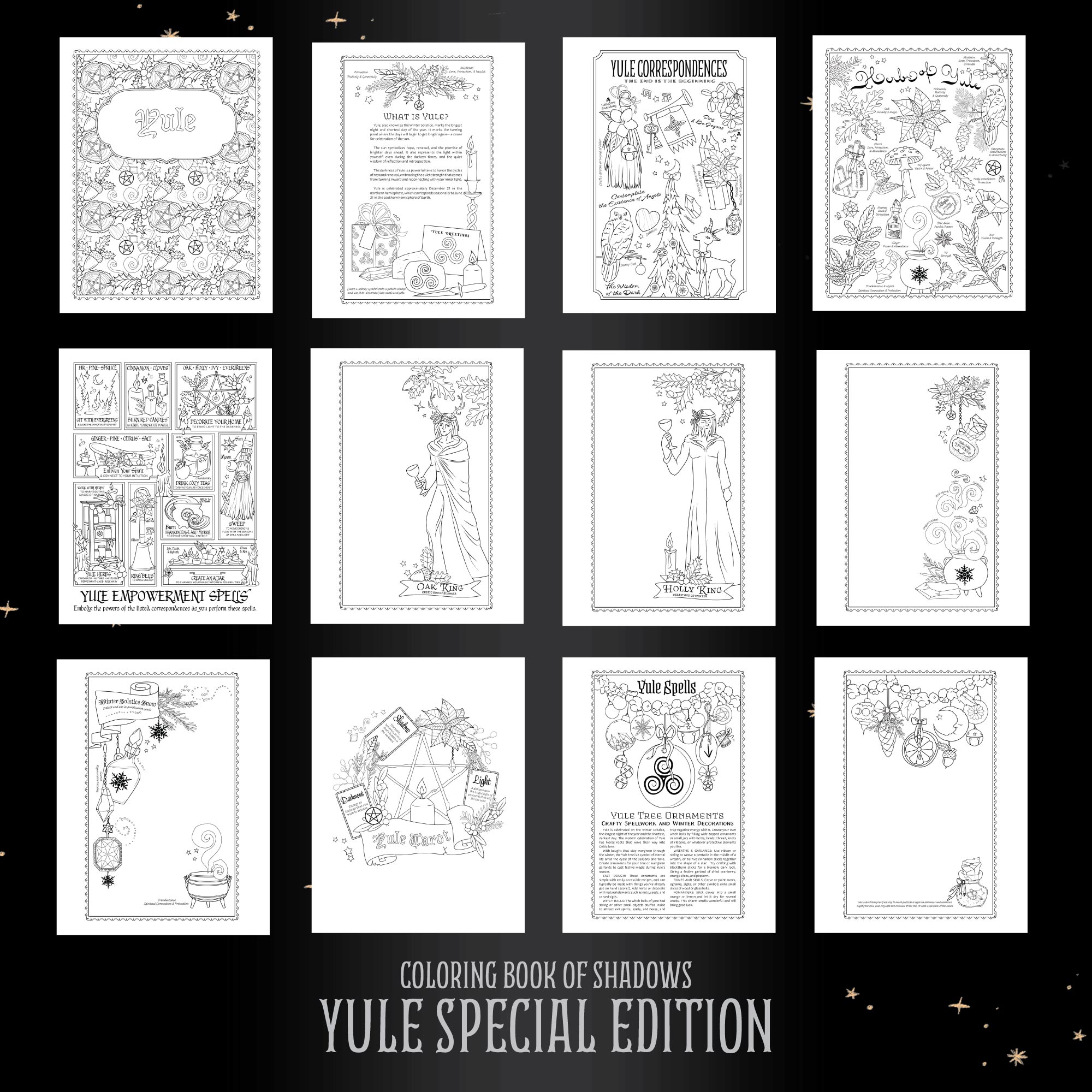 Yule Special Edition Printable PDF - Coloring Book of Shadows